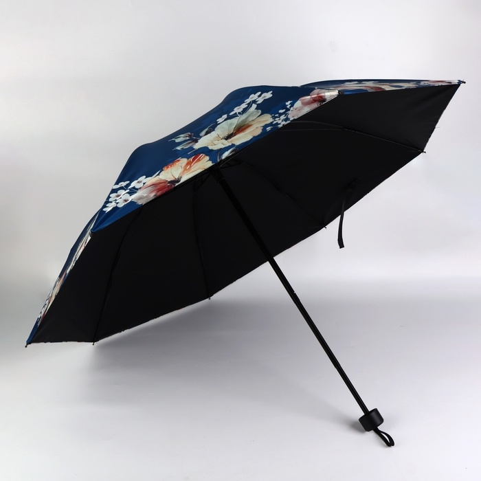 Зонт механический &laquo;Цветочный сад&raquo;, эпонж, 4 сложения, 8 спиц, R = 48/55 см, D = 110 см, цвет МИКС