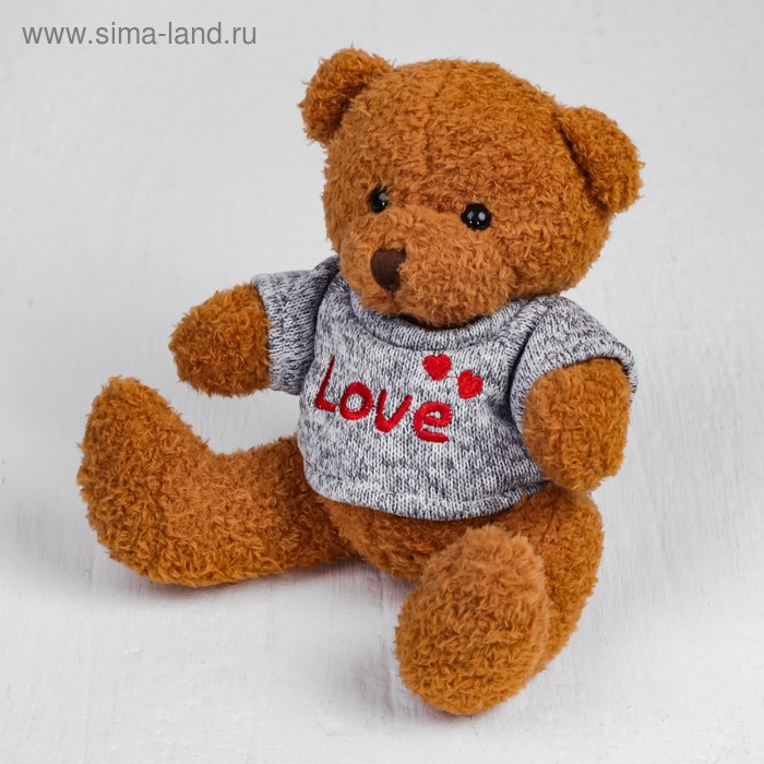 Мягкая игрушка &laquo;Медведь&raquo;, 20 см, кофточка с надписью, цвета МИКС