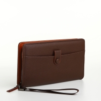 Портмоне-клатч мужской на молнии, цвет коричневый Портмоне-клатч мужской на молнии, цвет коричневый