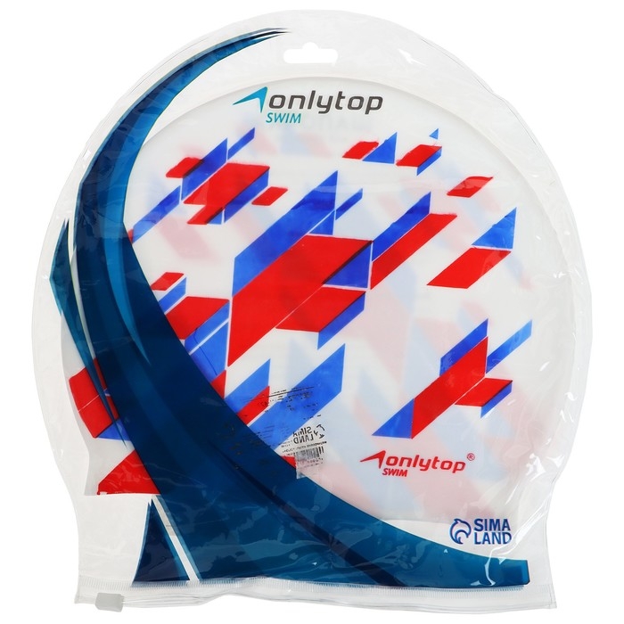 Шапочка для плавания взрослая ONLYTOP &laquo;Триколор&raquo;, силиконовая, обхват 54-60 см