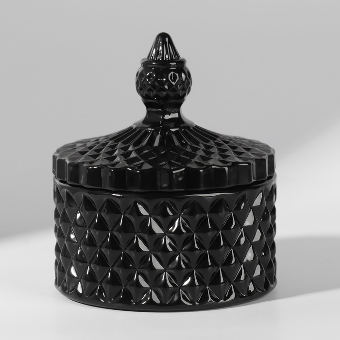 Органайзер для хранения, 1 секция, с крышкой, d = 8,3 &times; 10,5 см, цвет чёрный