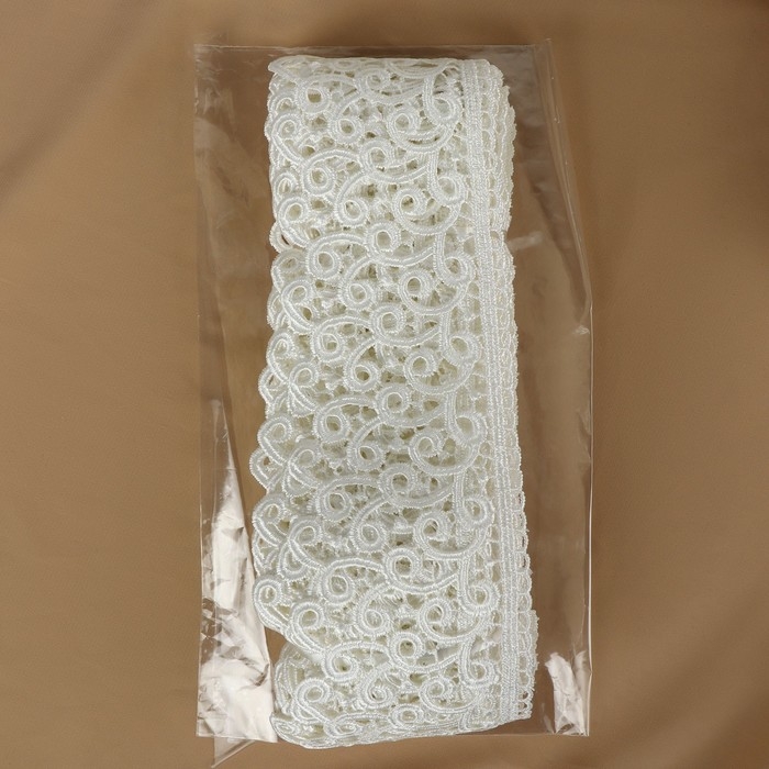 Кружево гипюровое, 78 мм &times; 11 &plusmn; 1 м, цвет айвори