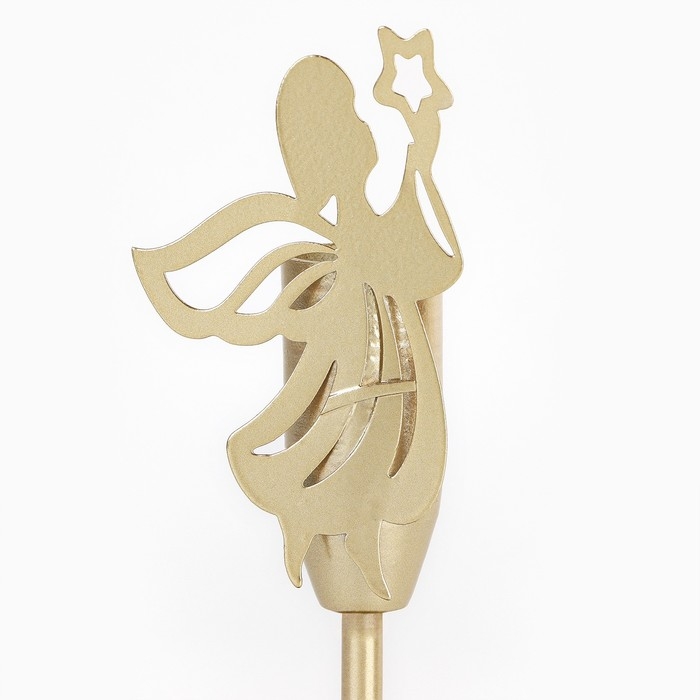 Подсвечник новогодний  &laquo;Новый год: Ангел, зол., 7,4 х 15,3 см, диам. под свечу 2,2 см