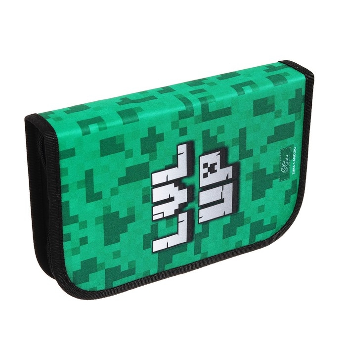 Пенал 1 секция, 130 х 210 х 40 мм, 2 откидные планки, тканевый, Calligrata TOP Content Пенал 1 секция, 130 х 210 х 40 мм, 2 откидные планки, тканевый, Calligrata TOP Content "Гейм Пиксели"