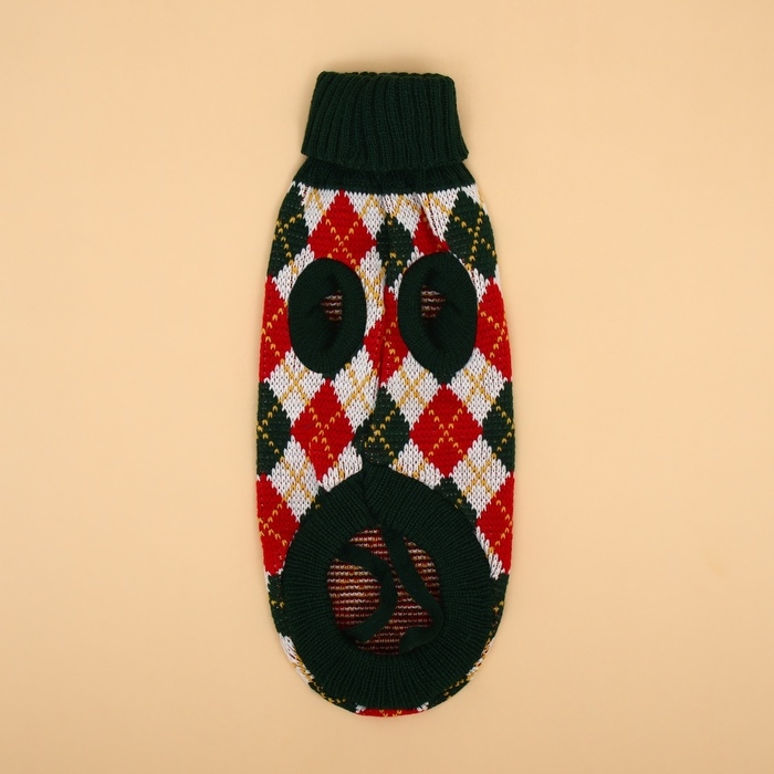 Свитер "Шахматы",  XL (ДС 34, ОШ 34, ОГ 32-51 см)