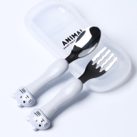 Набор детских столовых приборов в футляре &laquo;Котята&raquo;, вилка, ложка