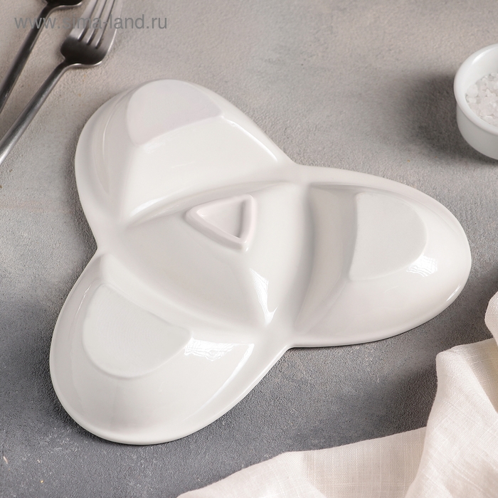 Менажница керамическая 4 ячейки &laquo;Трикветр&raquo;, 21&times;2,5 см