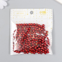 Бусины для творчества пластик "Тёмно-красный" набор 200 шт  d=0,6 см