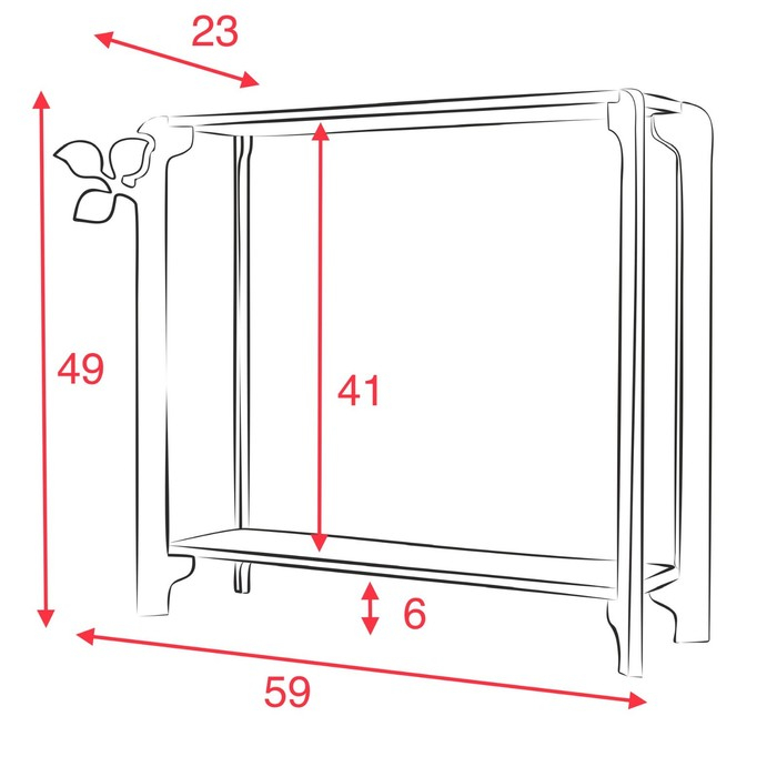 Полка для цветов двухъярусная Полка для цветов двухъярусная "Флора" 49х59х23 см, Орех