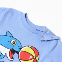 Лонгслив для мальчика, цвет голубой, рост 104 см