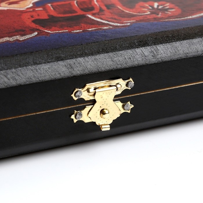 Нарды деревянные большие, настольная игра Нарды деревянные большие, настольная игра "Медведь", 40 x 40 см, с полем для игры в шашки