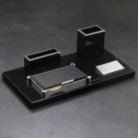 Набор настольный канцелярский 4в1 с визитницей, микс Набор настольный канцелярский 4в1 с визитницей, микс