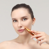 Массажёр для лица, 3,4 × 15 см, две насадки, цвет медный Массажёр для лица, 3,4 × 15 см, две насадки, цвет медный