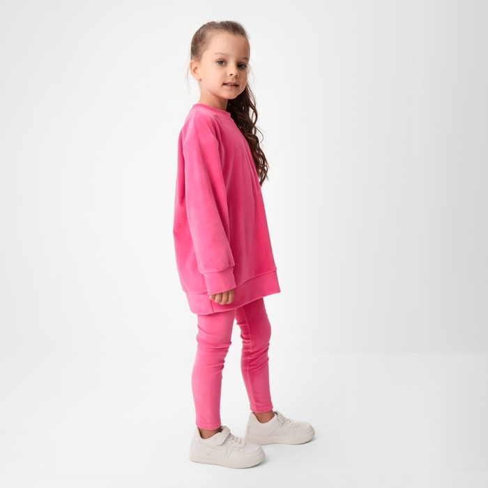 Костюм детский (свитшот, леггинсы) KAFTAN Plushy р.30 (98-104), фуксия
