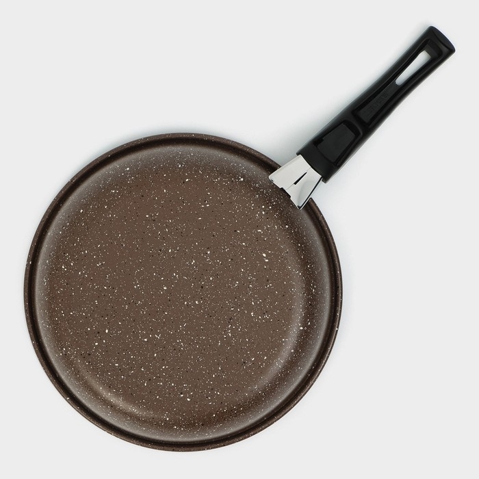 Сковорода Доляна Rock, d=19 см, пластиковая ручка, антипригарное покрытие, цвет коричневый Сковорода Доляна Rock, d=19 см, пластиковая ручка, антипригарное покрытие, цвет коричневый