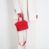 Сумка женская тоут на молнии, цвет розовый