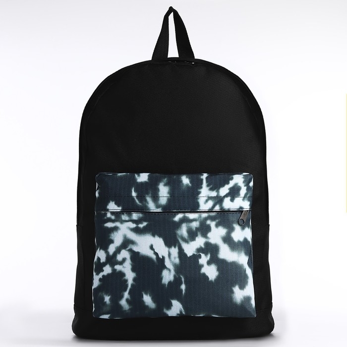 Рюкзак школьный молодёжный &laquo;Тайдай&raquo;, 33х13х37, отдел на молнии, н/карман, чёрный