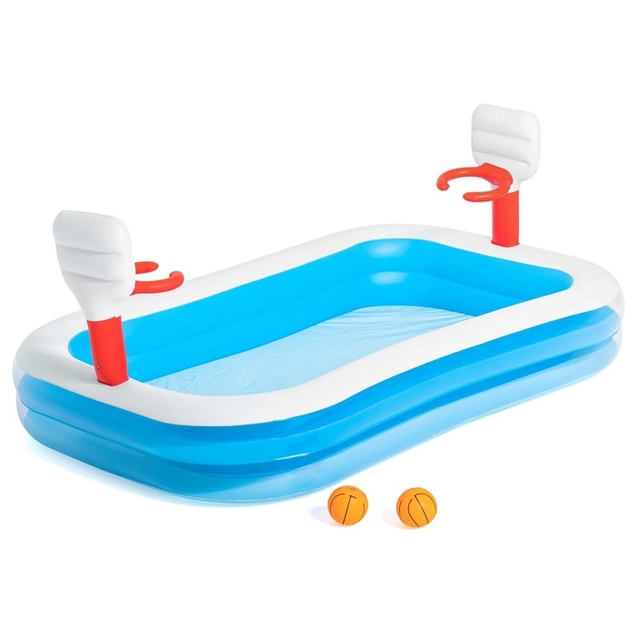 Бассейн надувной игровой &laquo;Баскетбол&raquo;, 251 х 168 х 102 см, 2 мячика, от 3 лет, 54122 Bestway