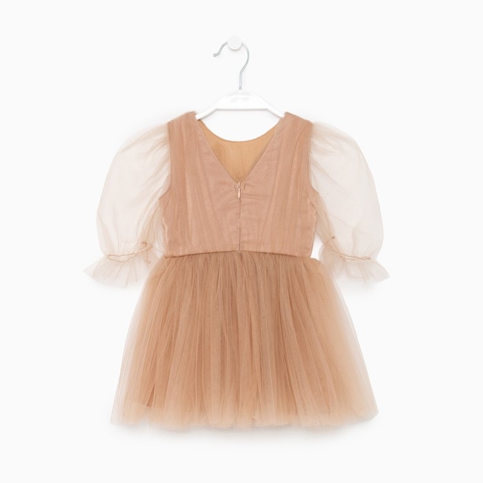 Платье для девочки нарядное KAFTAN, рост 110-116 см (32), бежевый