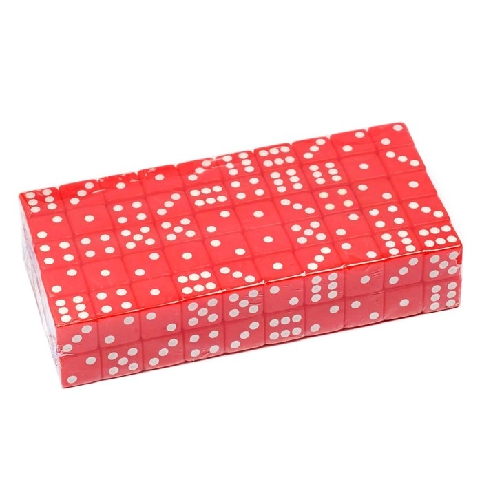 Кости игральные 1.6 х 1.6 см, набор 100 шт Кости игральные 1.6 х 1.6 см, набор 100 шт