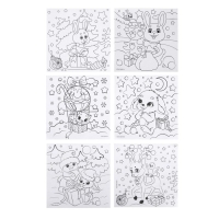 Ёлочные шары под раскраску на новый год &laquo;Время сказки&raquo;, d=7 см, 6 шт, новогодний набор для творчества