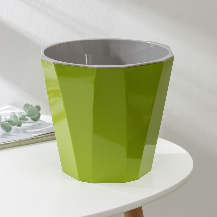 Кашпо для цветов со вставкой &laquo;Палермо&raquo;, 3,6 л, цвет оливковый