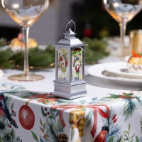 Светодиодная фигура &laquo;Серебристый фонарь с щелкунчиком&raquo; 5 &times; 12 &times; 5 см, пластик, батарейки AG13х3 (в комплекте), свечение тёплое белое