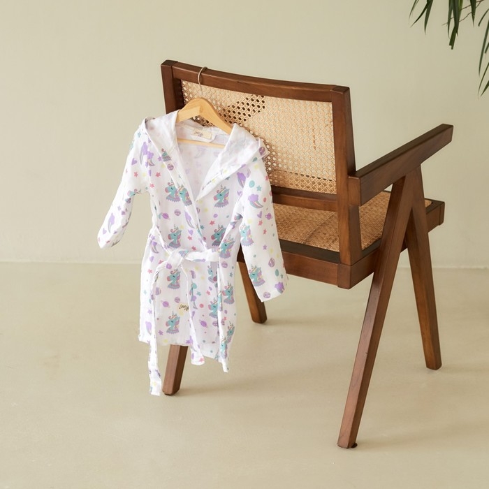 Халат детский муслиновый LoveLife &laquo;Единороги&raquo; (5 лет, рост 110-116 см) 100% хлопок, 235 гр/м2