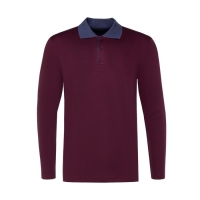 Поло мужское с длинным рукавом, цвет бордовый, размер 44 (S)
