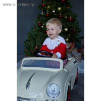 Комбинезон вязаный Крошка Я "Костюм Деда Мороза", рост 74 см, 9-12 мес (26 р-р), 20 % шерсть, 80 % ПАН