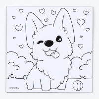 Магнит-раскраска &laquo;Корги&raquo;, 10 &times; 10 см