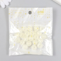 Бусины пластик "Шарики светло-жёлтые с блёстками" светятся в темноте набор 20 гр d=1,2 см