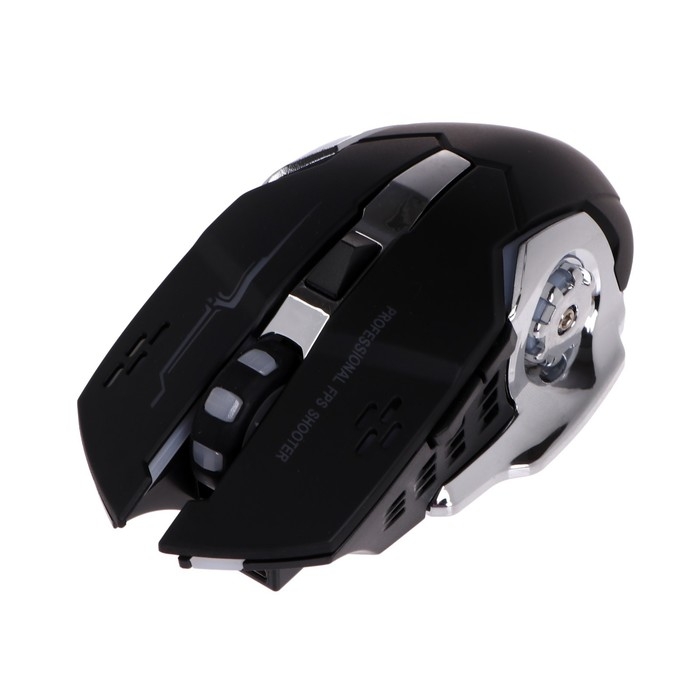 Мышь MB-2.7, игровая, беспроводная, оптическая, 800-2400 dpi, 500 мАч, подсветка, USB,черная