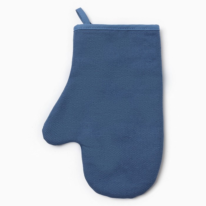 Варежка-прихватка Этель Freedom 20х28см, цвет синий, лён 56%, хлопок 44% 405 г/м2 Варежка-прихватка Этель Freedom 20х28см, цвет синий, лён 56%, хлопок 44% 405 г/м2