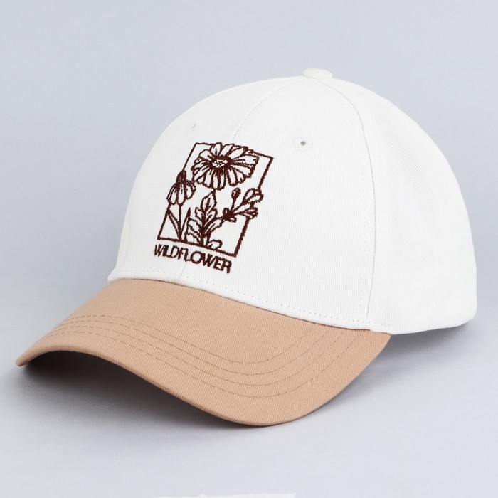 Кепка женская Wildflower, цвет белый, р-р 56 Кепка женская Wildflower, цвет белый, р-р 56