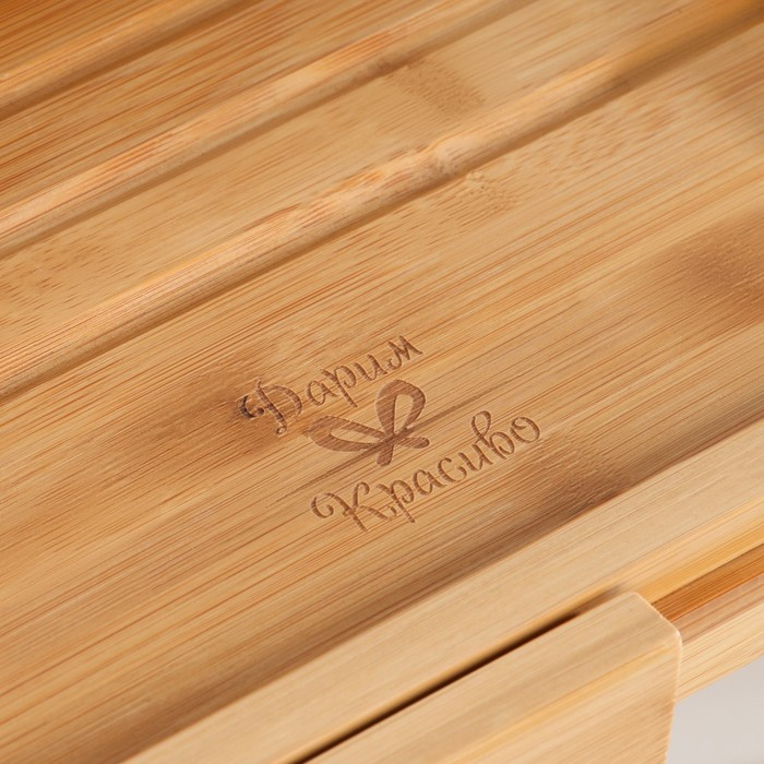 Столик- винница для ванны, большой, 75 (109) х 23 х 4,5 см, дерево