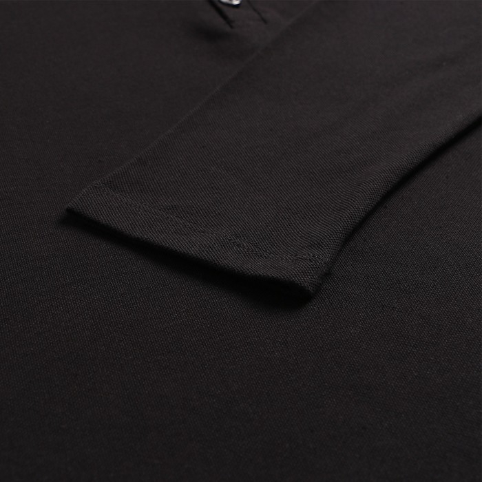 Поло мужское с длинным рукавом, цвет чёрный, размер 52