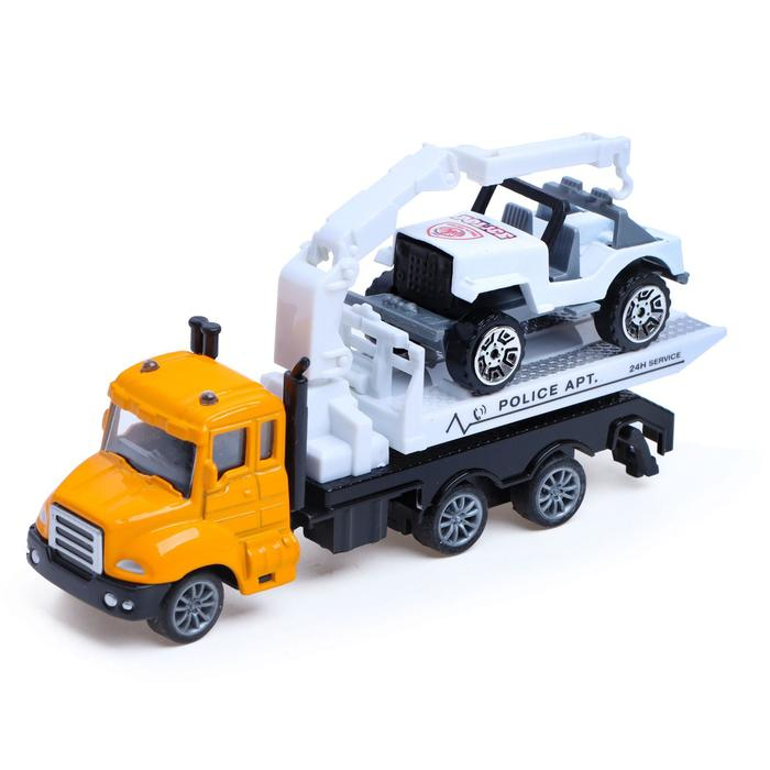 Грузовик металлический &laquo;Эвакуатор&raquo;, с машинкой, инерция, МИКС