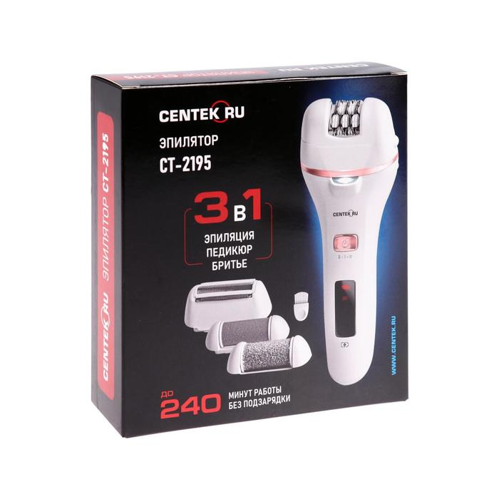 Эпилятор Centek CT-2195, 5 Вт, 4 скорости, белый Эпилятор Centek CT-2195, 5 Вт, 4 скорости, белый
