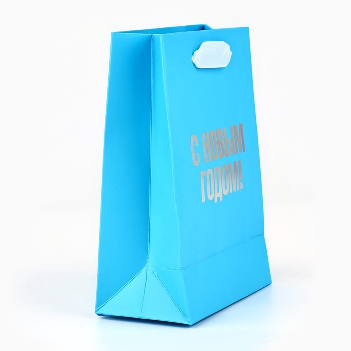 Пакет подарочный новогодний &laquo;С Новым годом&raquo;, голография, S 12 х 5.5 х 15 см, Новый год