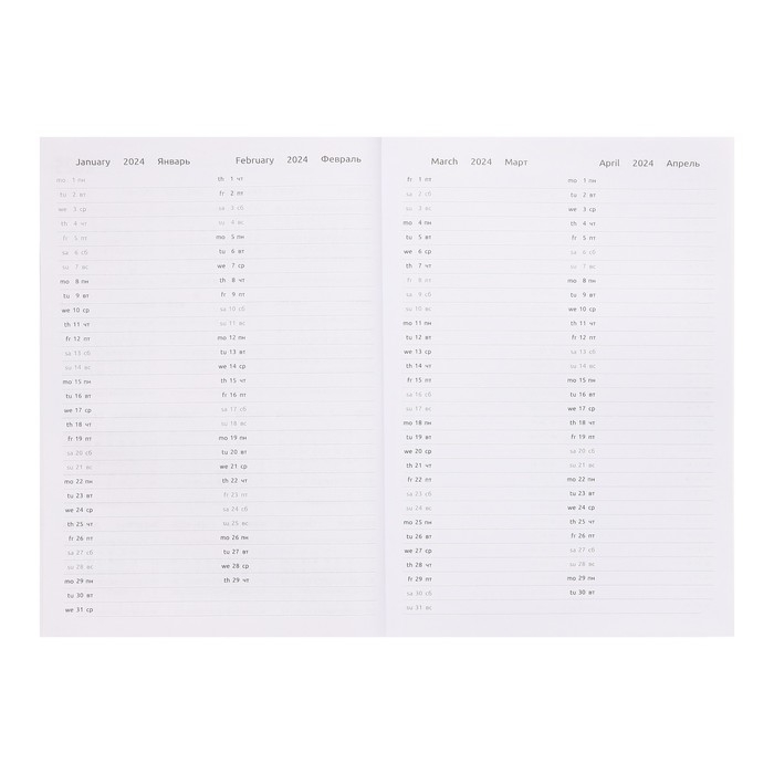 Ежедневник датированный 2024 года, А5, 176 листов, Attomex.Regent, обложка бумвинил, ляссе, блок 70 г/м2, чёрный