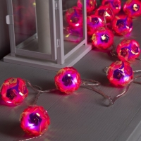 Гирлянда &laquo;Нить&raquo; 4.5 м с насадками &laquo;Цветочные шары&raquo;, IP20, прозрачная нить, 15 LED, свечение белое, 220 В