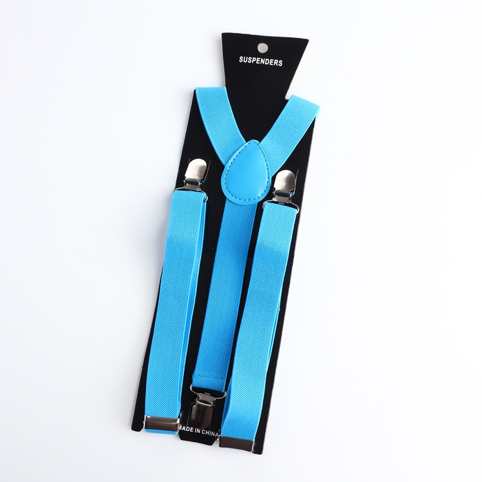 Подтяжки взрослые, ширина 2,5 см, цвет голубой Подтяжки взрослые, ширина 2,5 см, цвет голубой