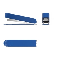 Степлер ErichKrause № 10, до 15 листов, встроенный антистеплер, вмещает до 50 скоб, глубина закладки бумаги до 51 мм, микс