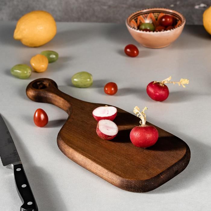 Доска разделочная Magistro, 32,5&times;12,5&times;2 см, цельный массив кедра, цвет шоколадный