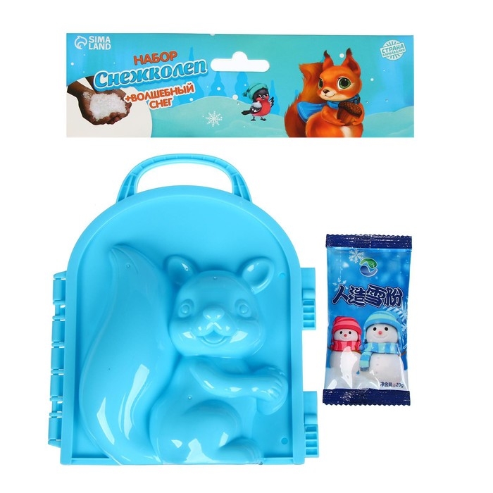 Новогодний подарок. Снежколеп-песколеп &laquo;Белочка&raquo; + волшебный снег 20 г., цвета МИКС, на новый год