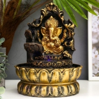 Фонтан настольный от сети, подсветка "Золотой Ганеша на ажурном троне" 28х20,5х20,5 см Фонтан настольный от сети, подсветка "Золотой Ганеша на ажурном троне" 28х20,5х20,5 см