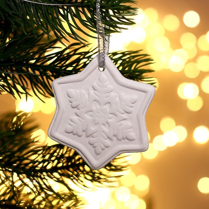 Новый год! Ёлочное украшение под раскраску &laquo;Снежинка&raquo; с подвесом, кисть