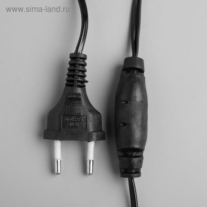 Гирлянда &laquo;Нить&raquo; 10 м с насадками &laquo;Шарики 2.5 см&raquo;, IP44, тёмная нить, 100 LED, свечение бело-синее, мигание, 220 В