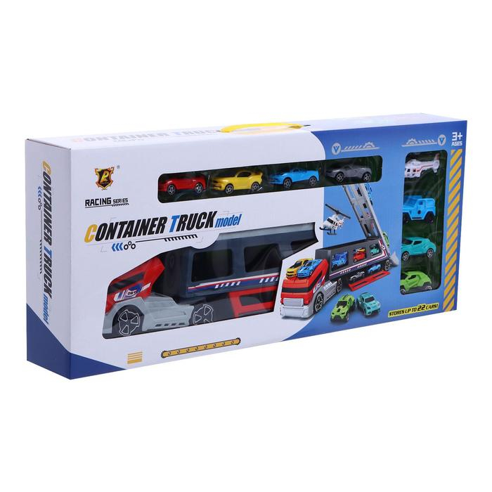 Грузовик «Трейлер» с 7 машинами и вертолетом Грузовик «Трейлер» с 7 машинами и вертолетом